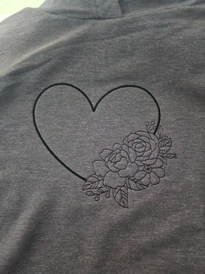 Embroidered Floral Heart Sweatshirt - image4